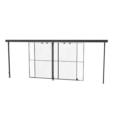 Double sliding door, overlapping