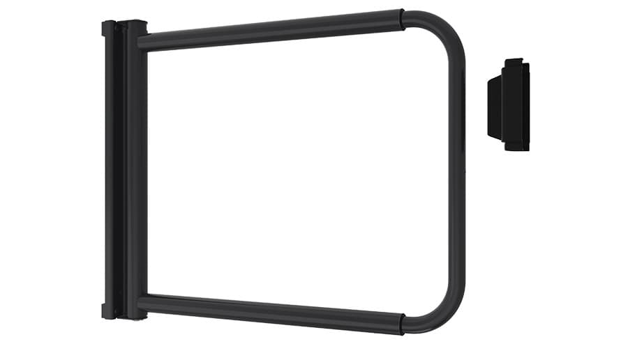 black pedestrian swing gate 