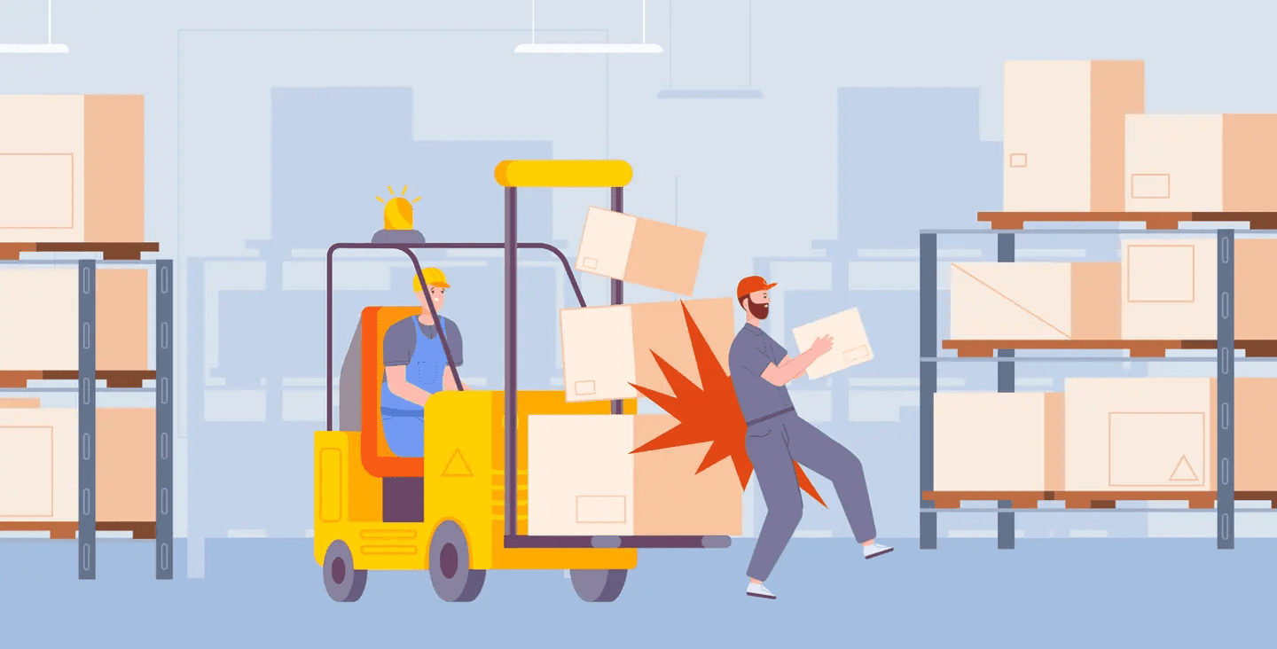 現場で実際に起きているフォークリフト事故の例