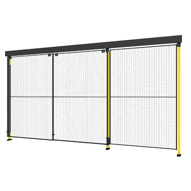 Double sliding door with 2-step rail