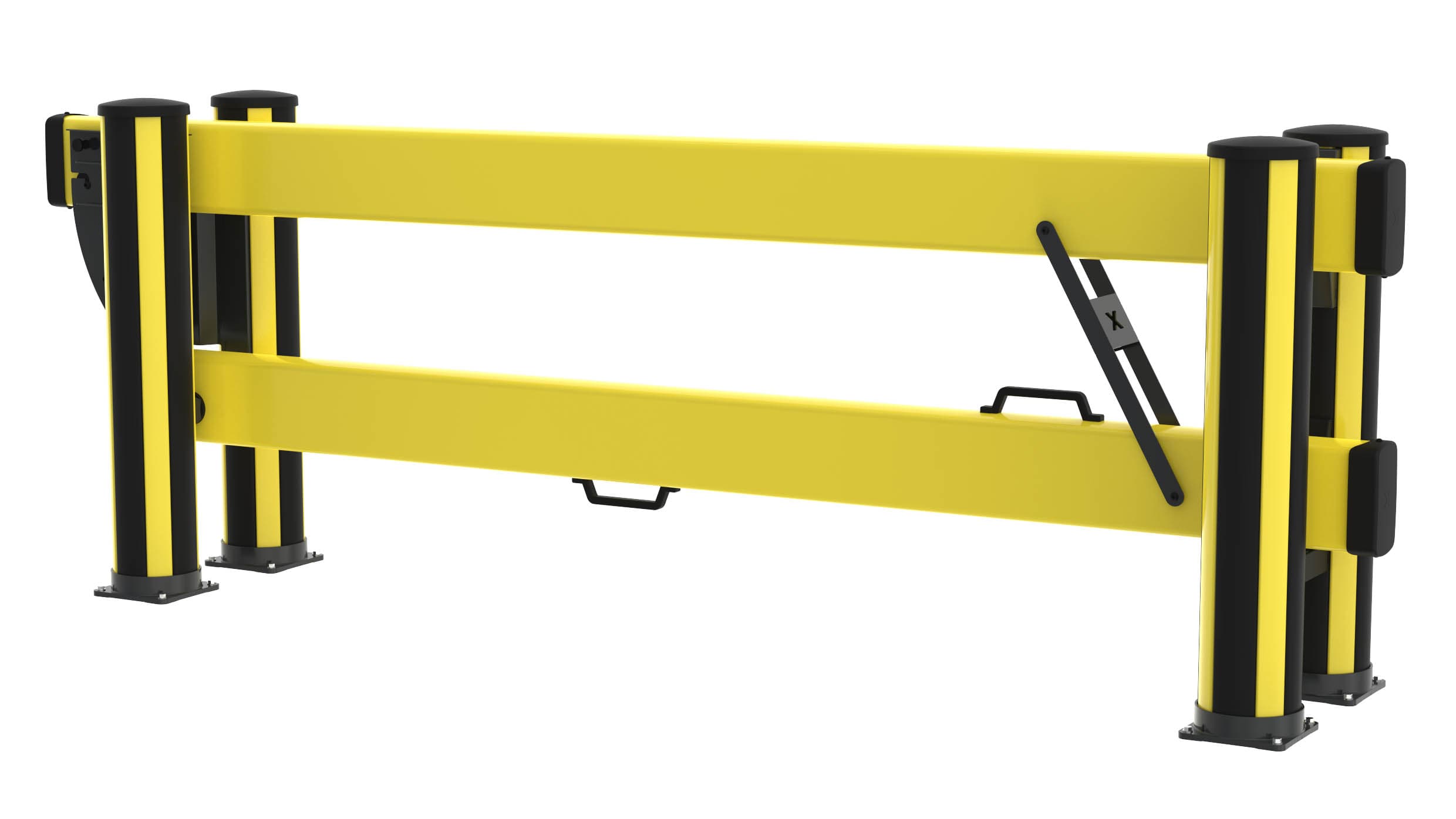Yellow industrial safety dock gate