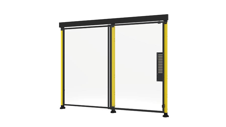 closed sliding door with plastic panels, for Axelent machine guarding