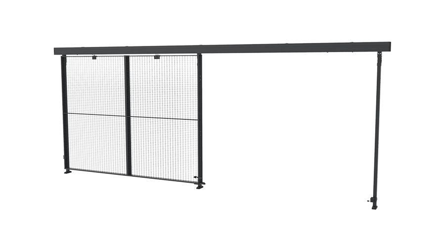 Double sliding door, overlapping