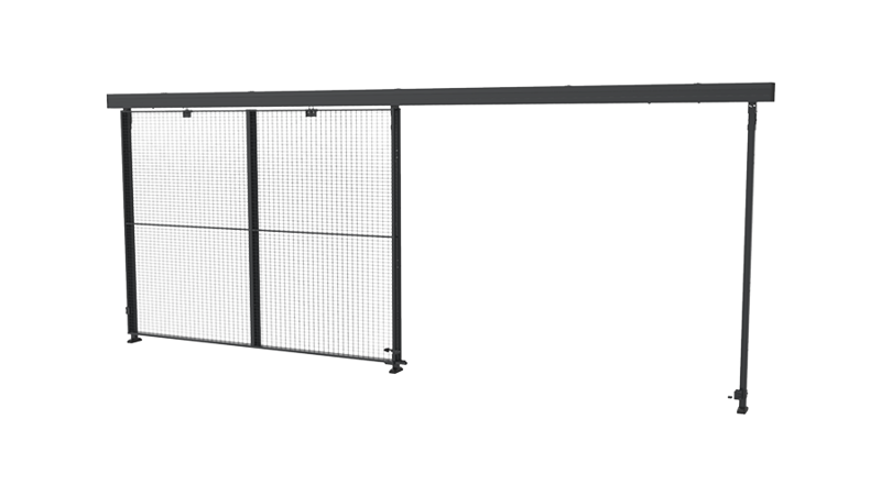 Double sliding door, overlapping