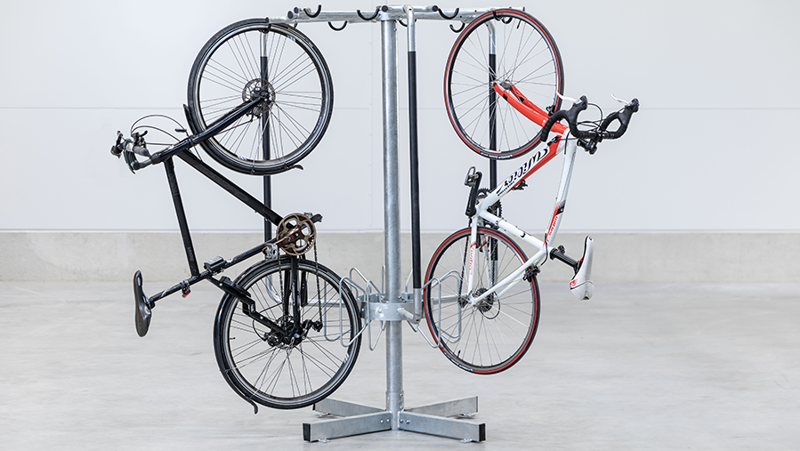 bike stand with many bikes