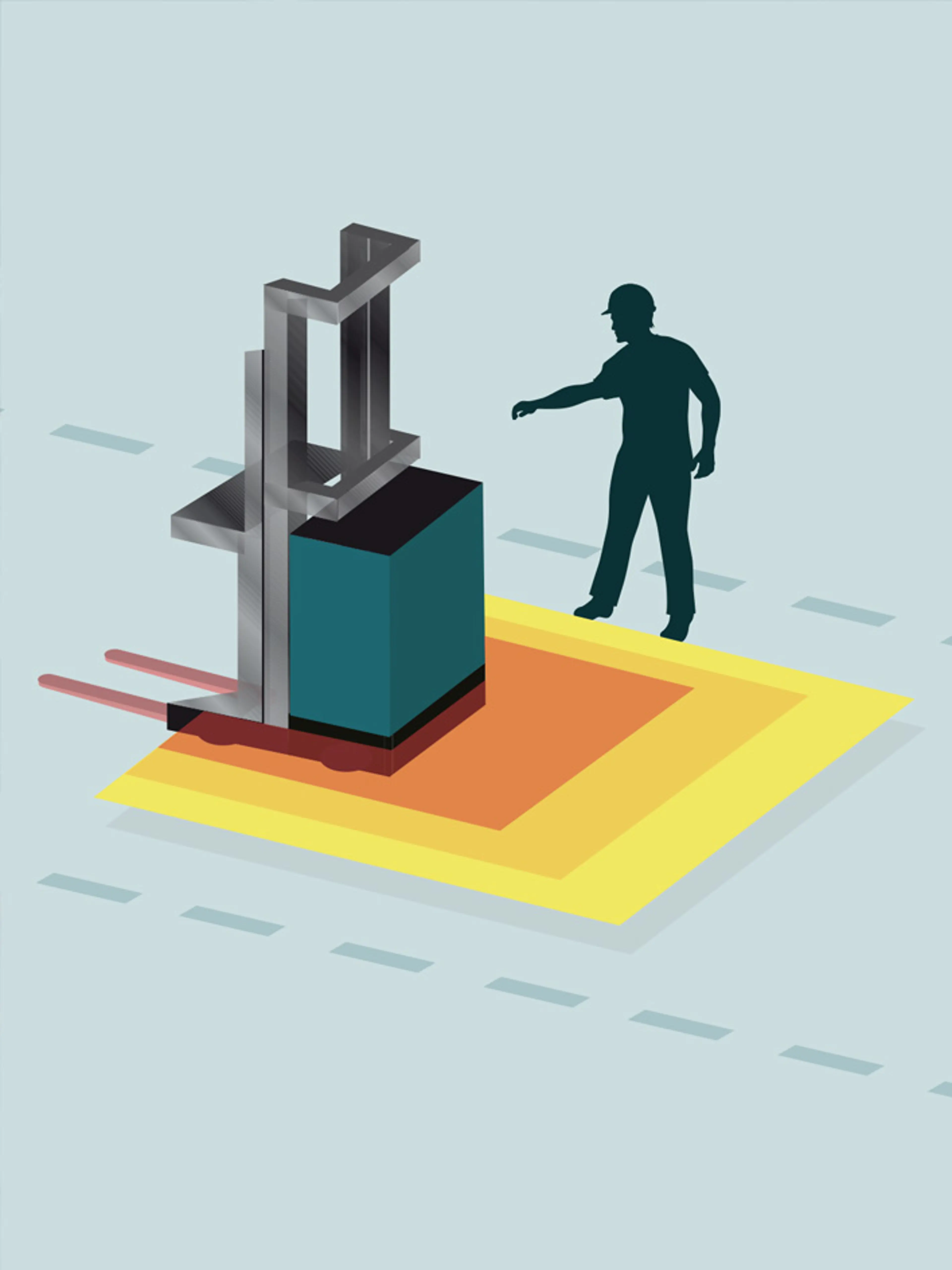 IMR navigates a warehouse with help from its presence-sensing systems