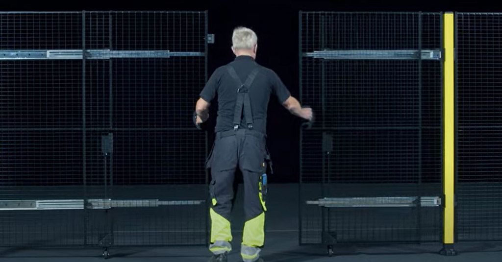 Assembly Hinge Sliding Door Without Upper Rail Machine Guarding Axelent
