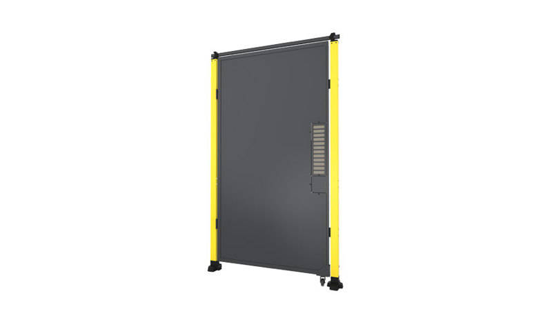 single hinge door for machine guarding with sheet metal panel