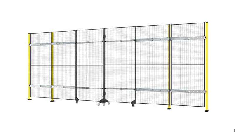 Sliding door without rail, with centre lock