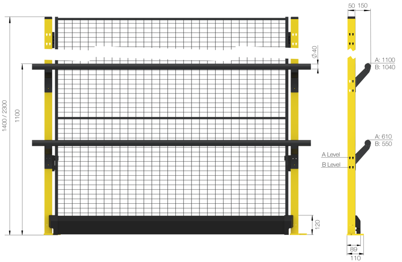 Height 2300 mm without panel