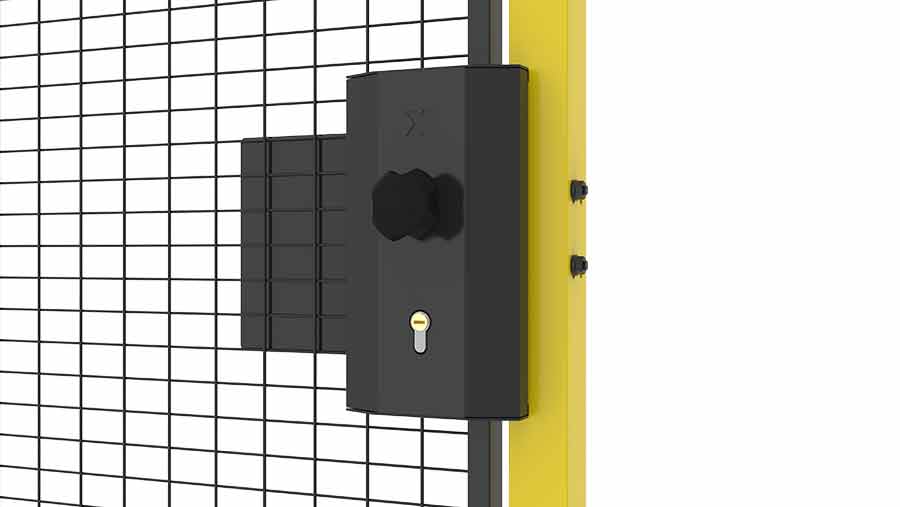 Cylinder Panic Release Lock Mounted On Door Close Up