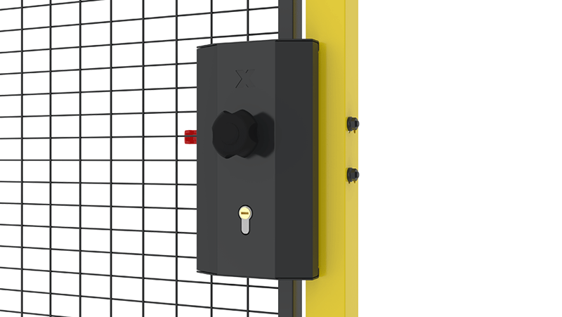 Cylinder Panic Release Lock Mounted On Door Close Up