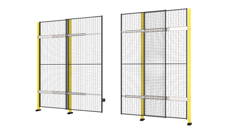 Sliding door without rail with centre lock