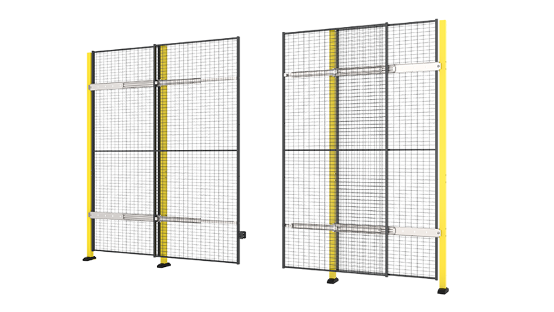 Sliding door without rail with centre lock