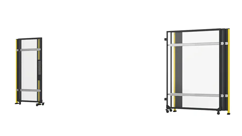 x-guard machine guarding sliding door without rail open